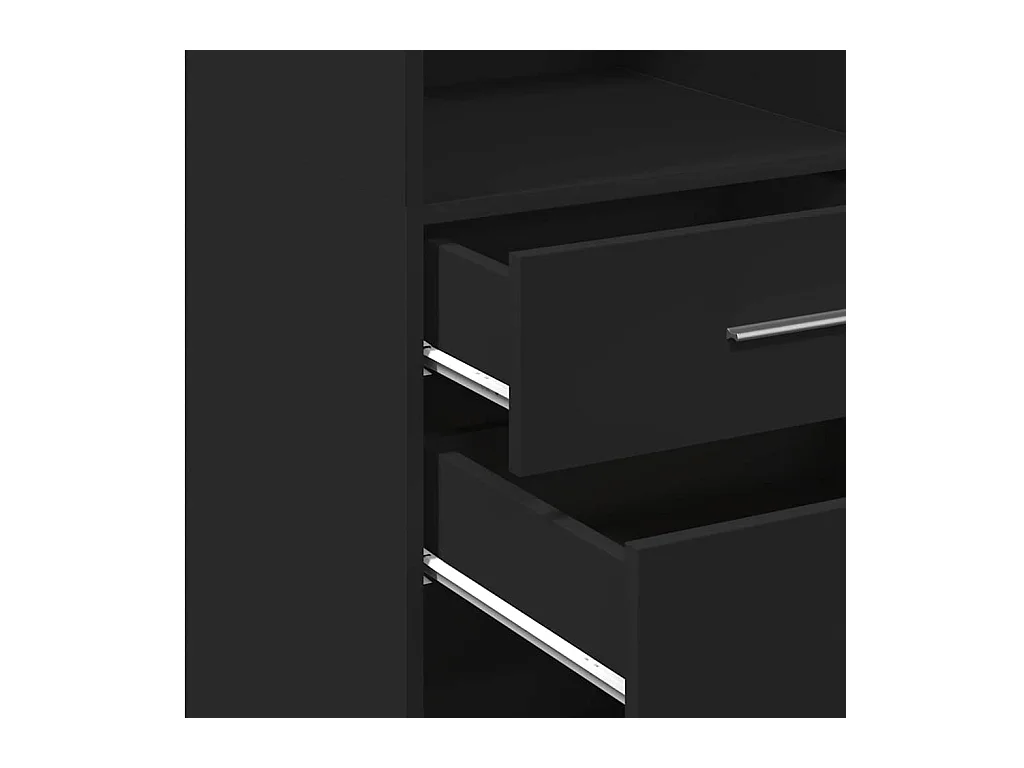 Aparador buffet cómoda armario mueble organizador cocina salón salón alto 40 x 42,5 x 124 cm madera contrachapada negro 02_0034924