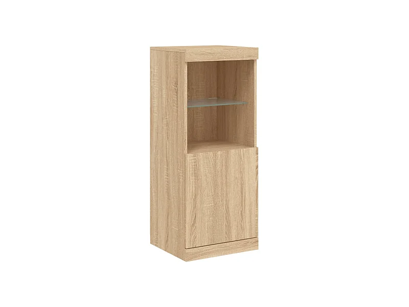 Buffet aparador cômoda armário organizador unidade cozinha sala sala com luzes LED sonoma 41 x 37 x 100 cm marrom 02_0029959