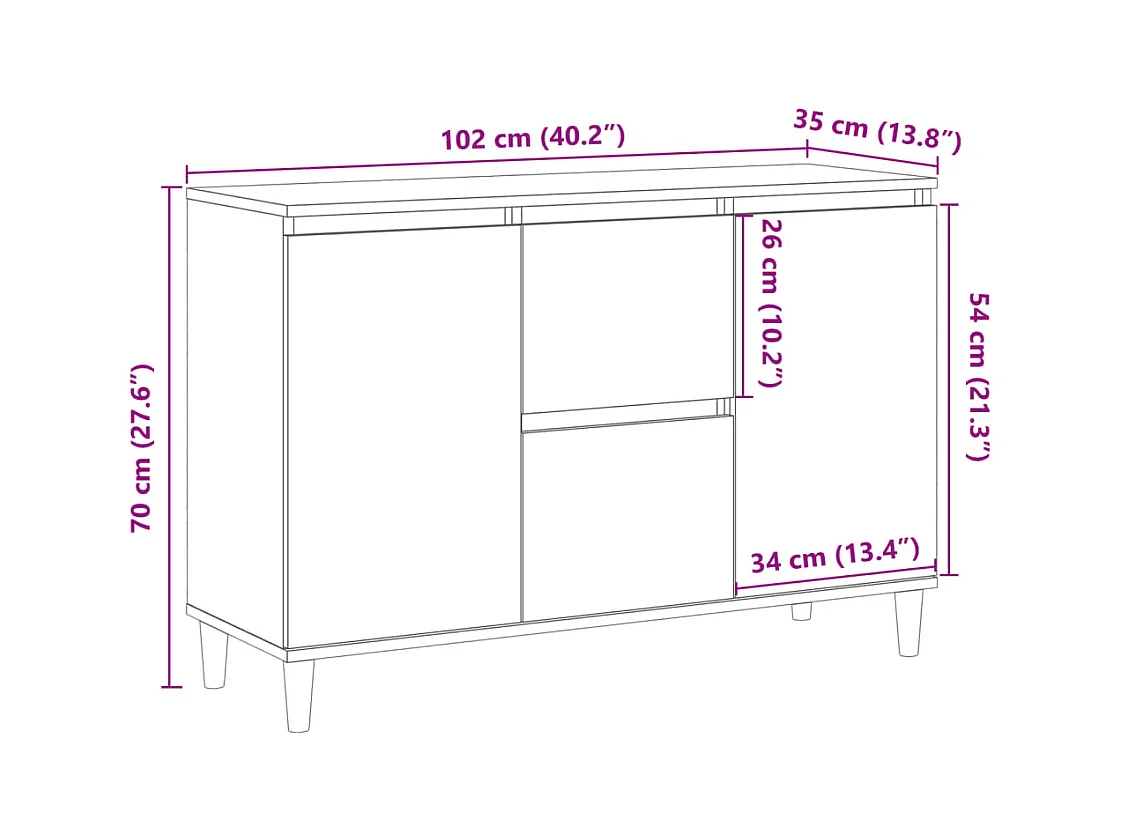 bahut commode armoire bois marron 102 x 35 x 70 cm 02_0036597