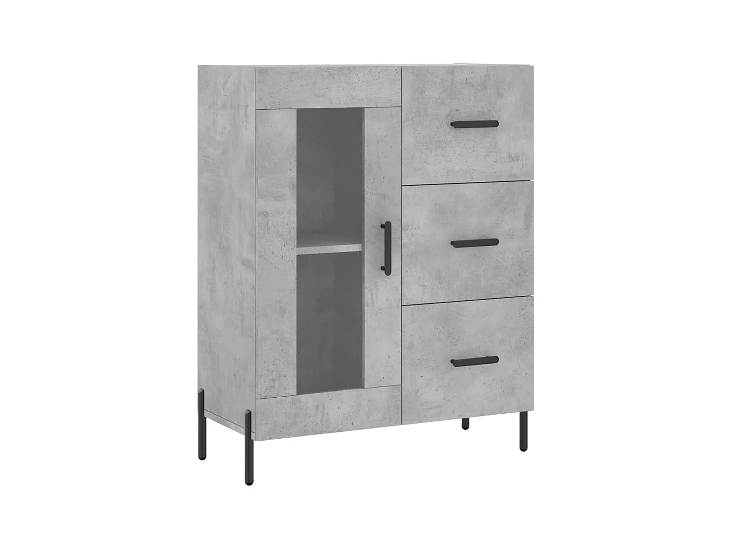 Aparador buffet cómoda mueble mueble de almacenaje organizador cocina salón salón 69,5 x 34 x 90 cm madera contrachapada gris 02_0032049