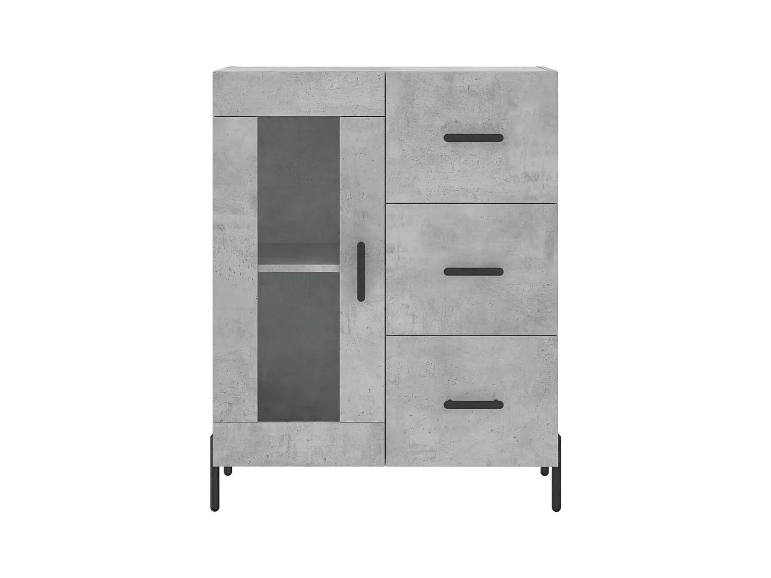 Aparador buffet cómoda mueble mueble de almacenaje organizador cocina salón salón 69,5 x 34 x 90 cm madera contrachapada gris 02_0032049