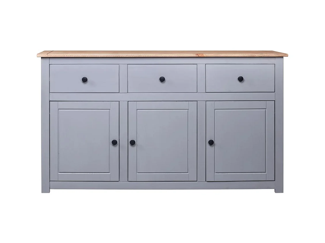 Aparador cômoda armário armário organizador cozinha sala sala 135 x 40 x 80 cm Pinho maciço Sortimento cinza panamá 02_0031782