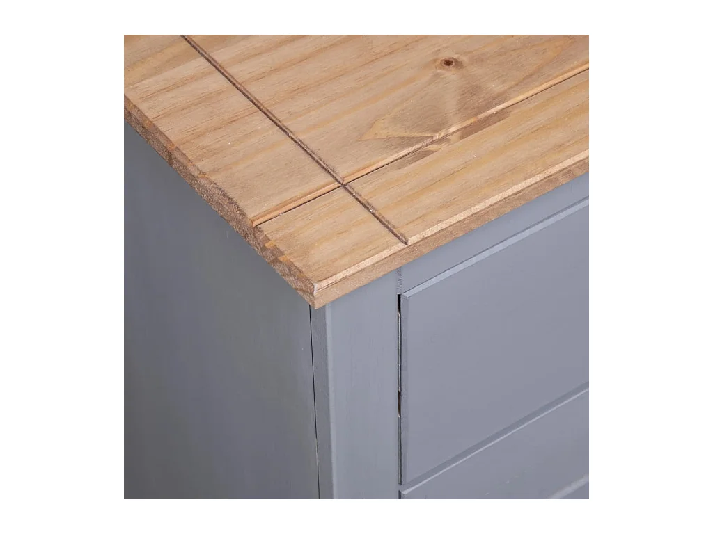 Aparador cômoda armário armário organizador cozinha sala sala 135 x 40 x 80 cm Pinho maciço Sortimento cinza panamá 02_0031782