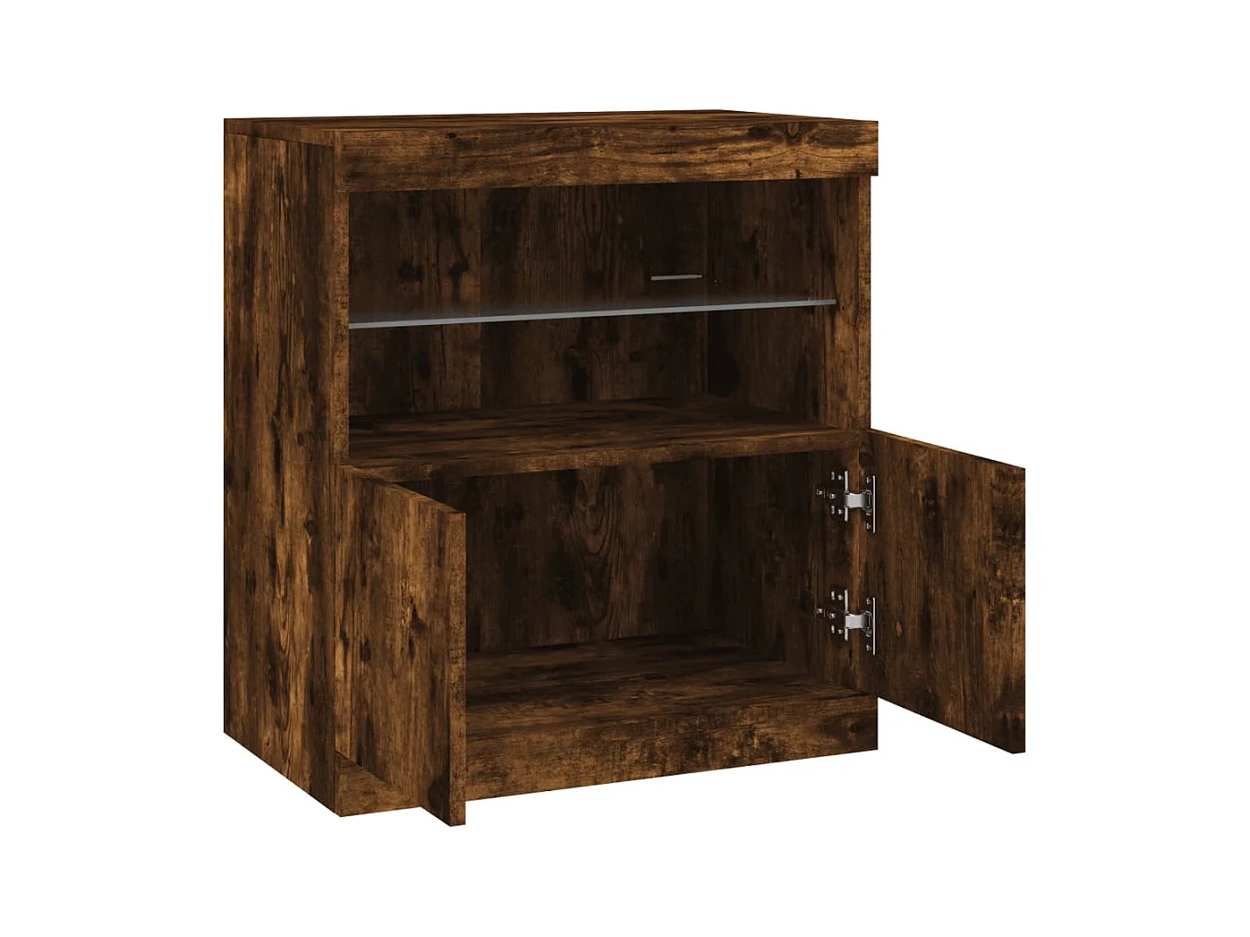 Aparador cómoda cómoda armario mueble organizador cocina salón salón con luces LED 60 x 37 x 67 cm marrón 02_0029891