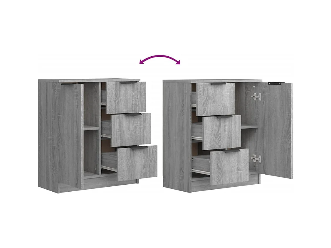 Aparador cómoda cómoda armario unidad de almacenamiento organizador cocina salón salonsonoma 60 x 30 x 70 cm madera contrachapada gris 02_0036379