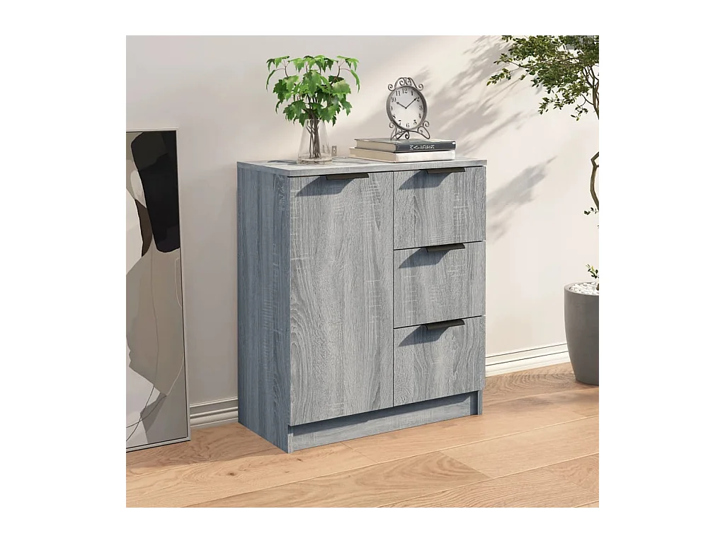 Aparador cómoda cómoda armario unidad de almacenamiento organizador cocina salón salonsonoma 60 x 30 x 70 cm madera contrachapada gris 02_0036379