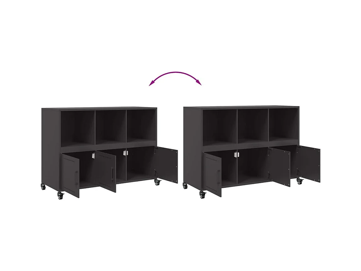 bahut commode armoire noire 100.5 x 39 x 72 cm 02_0035781