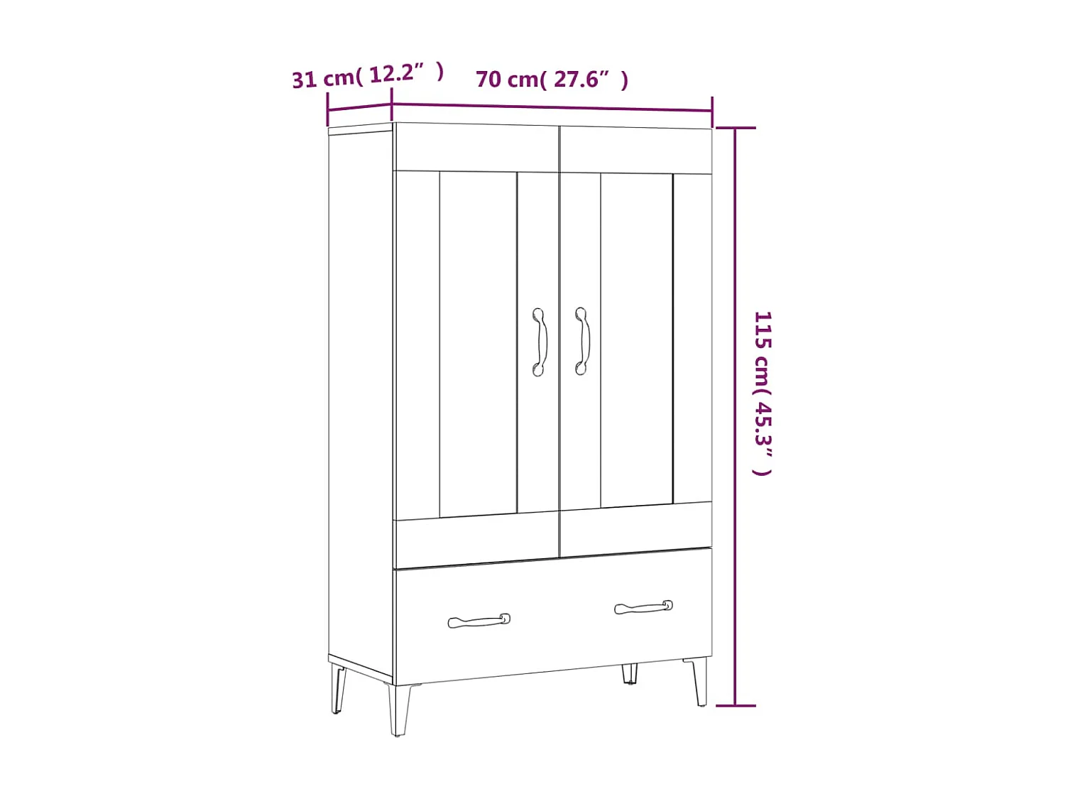 bahut commode armoire bois marron 70 x 31 x 115 cm 02_0036505