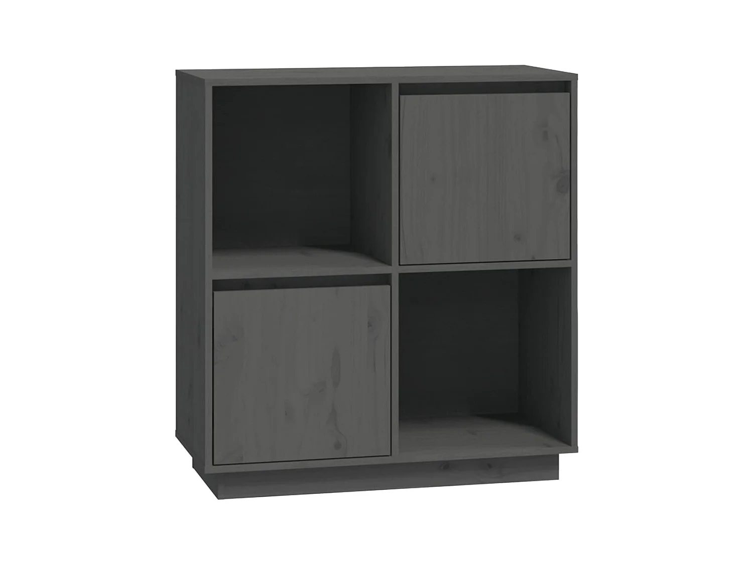 Aparador buffet cómoda mueble almacenaje organizador cocina salón salón 74 x 35 x 80 cm madera maciza de pino gris 02_0031803