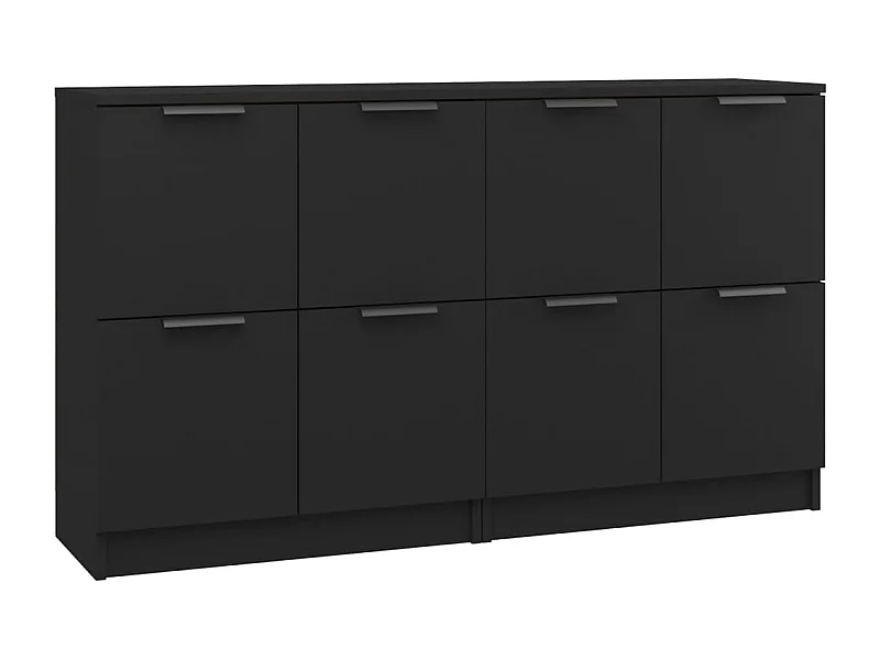 Credenza buffet cassettiera mobile contenitore organizer cucina soggiorno soggiorni set da 2 60 x 30 x 70 cm multistrato nero 02_0036909