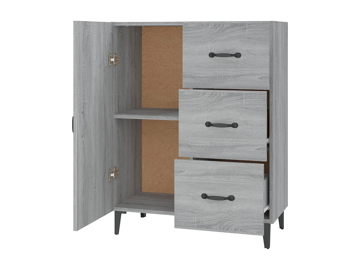 Credenza buffet cassettiera mobile contenitore organizer cucina soggiorno salonsonoma 69,5 x 34 x 90 cm pannelli compositi grigio 02_0036431