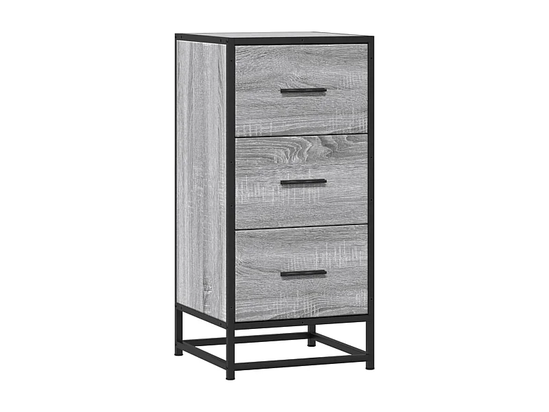 Aparador buffet cômoda armário organizador cozinha sala salonsonoma 35,5 x 35 x 76 cm madeira trabalhada e metal cinza 02_0036349