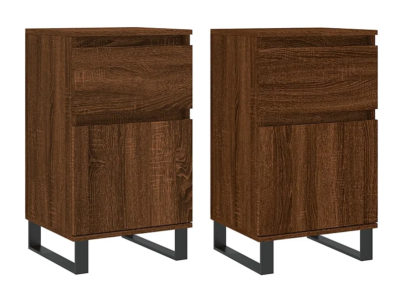 Credenza buffet cassettiera mobile contenitore organizer cucina soggiorno soggiorni set da 2 40 x 35 x 70 cm derivati ​​del legno marrone 02_0036768