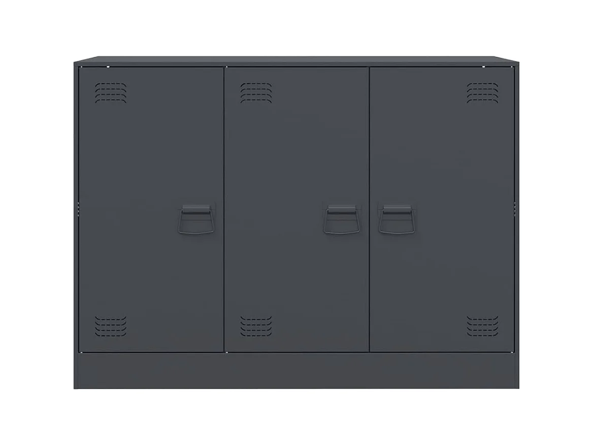 Credenza buffet cassettiera mobile contenitore organizer cucina soggiorno soggiorno 99 x 39 x 73 cm acciaio antracite 02_0029714
