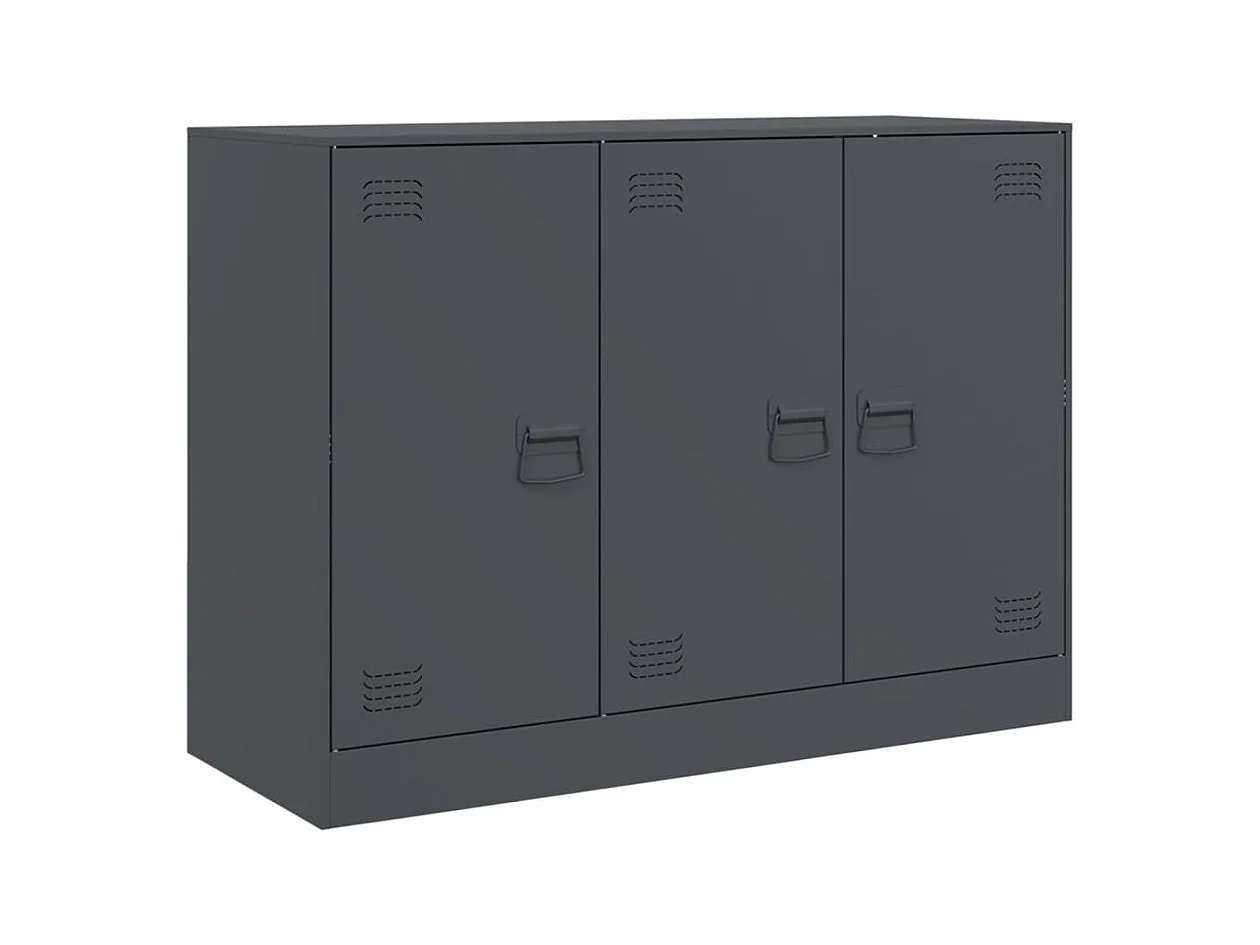 Aparador buffet cómoda mueble mueble de almacenaje organizador cocina salón salón 99 x 39 x 73 cm acero antracita 02_0029714
