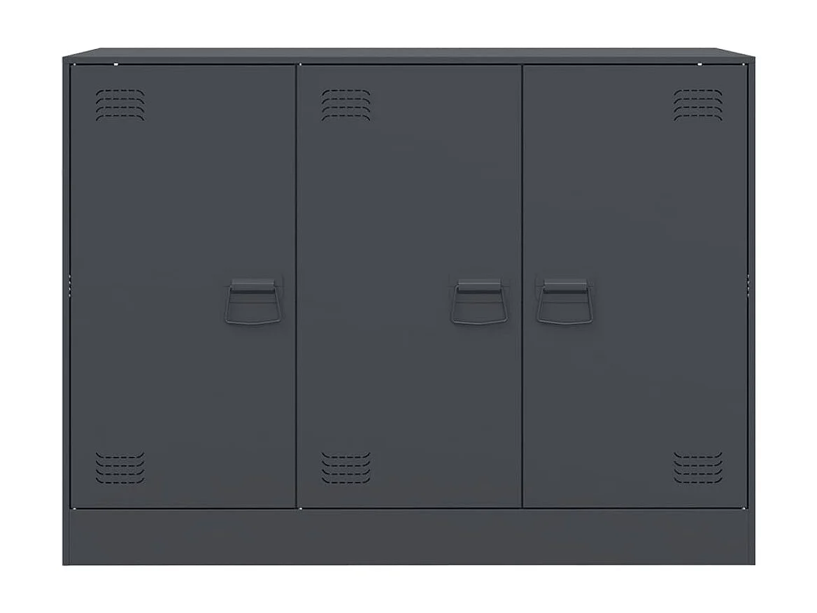 Credenza buffet cassettiera mobile contenitore organizer cucina soggiorno soggiorno 99 x 39 x 73 cm acciaio antracite 02_0029714