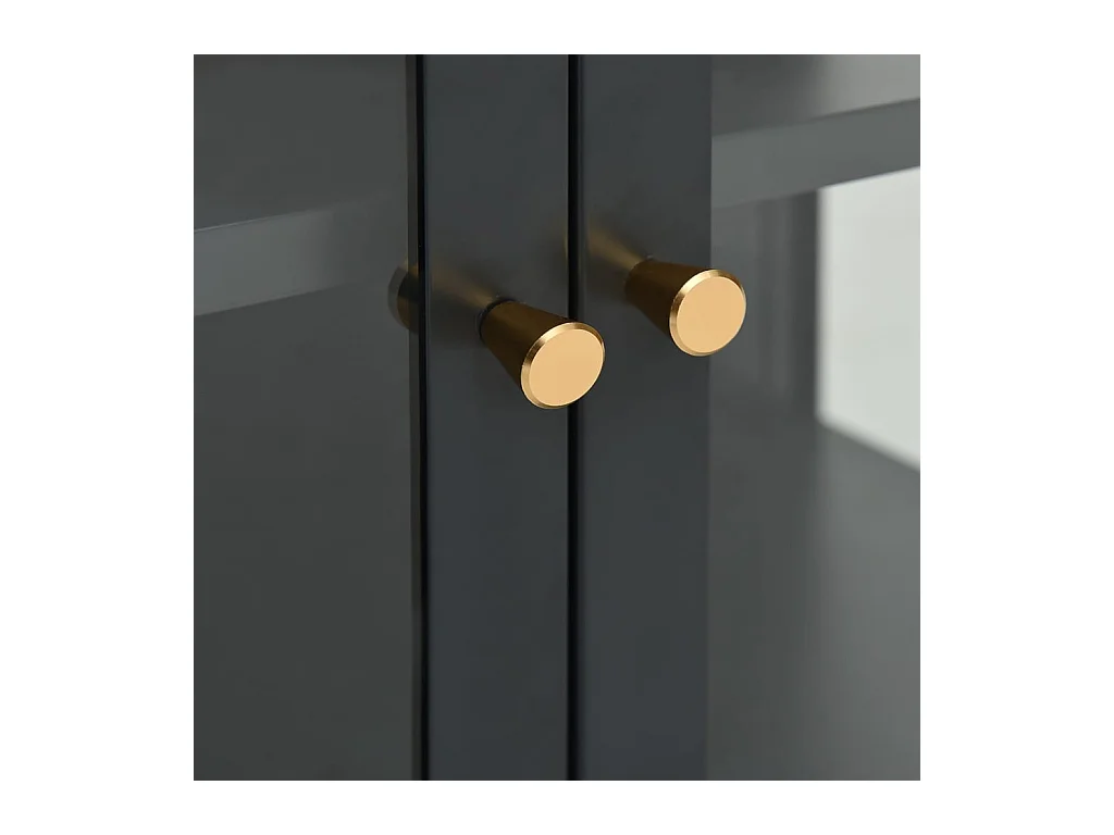 Aparador cômoda armário organizador de unidade cozinha sala sala 105 x 35 x 70 cm aço e vidro antracite 02_0029690