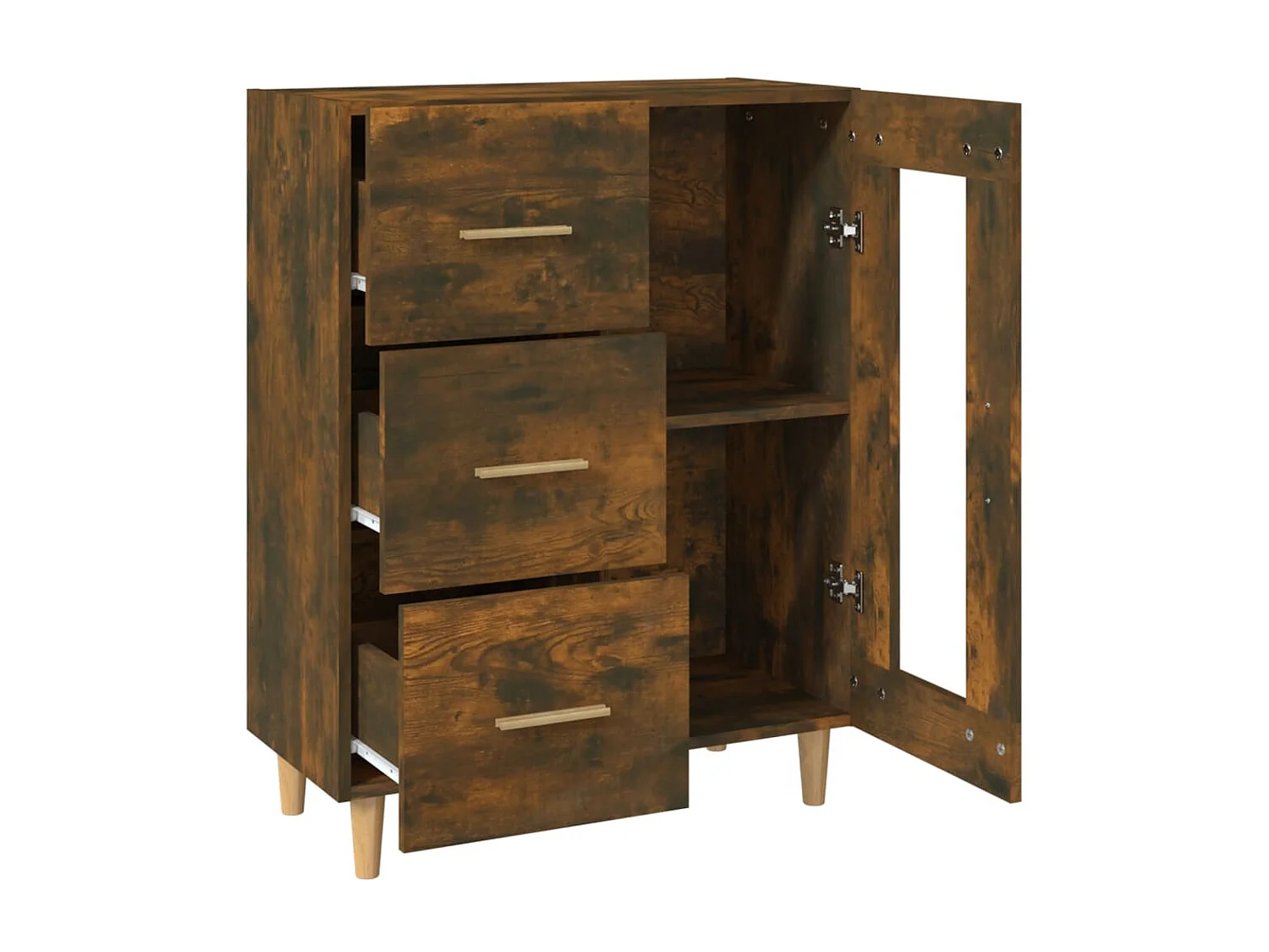 Buffet aparador cômoda armário unidade de armazenamento organizador cozinha sala de estar 69,5 x 34 x 90 cm madeira trabalhada marrom 02_0031026