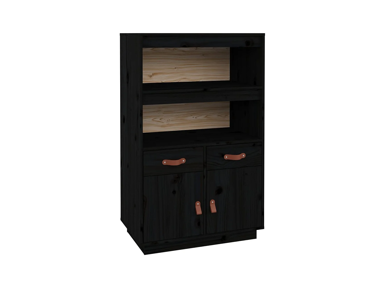 Credenza cassettiera cassettiera mobile contenitore organizer cucina soggiorno soggiorno alto 67 x 40 x 108,5 cm legno massello di pino nero 02_0034955