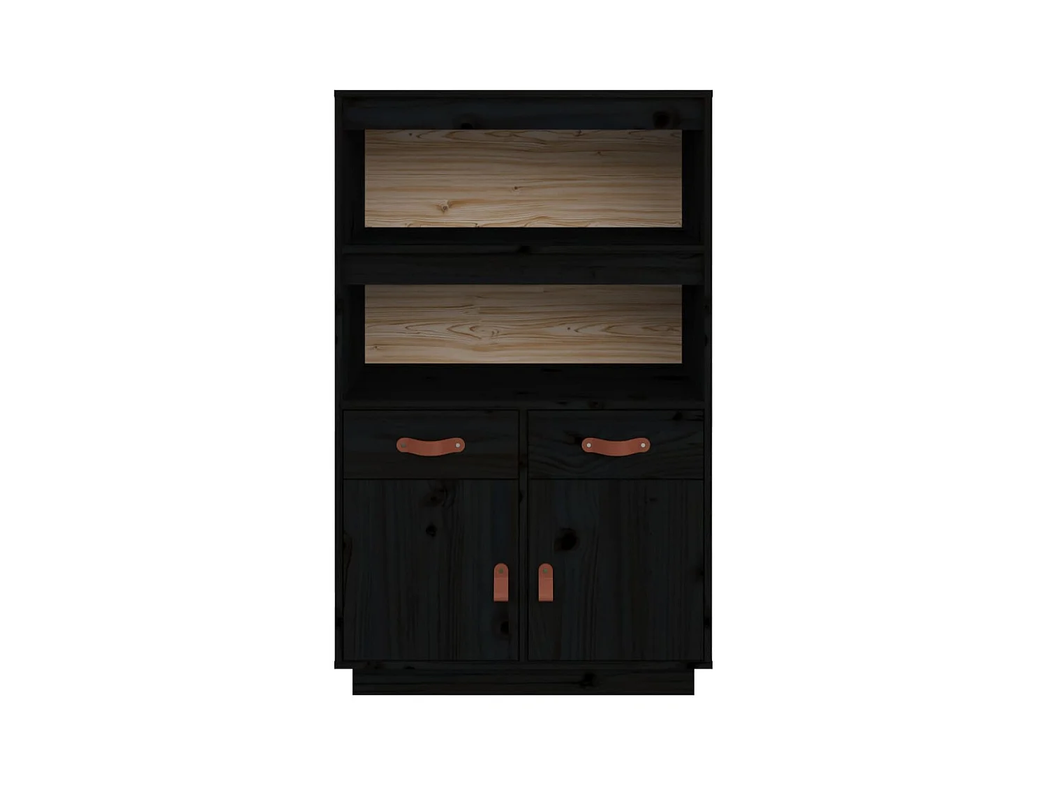 Credenza cassettiera cassettiera mobile contenitore organizer cucina soggiorno soggiorno alto 67 x 40 x 108,5 cm legno massello di pino nero 02_0034955