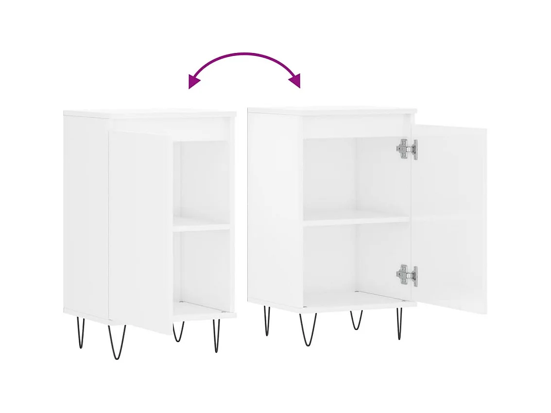 Aparador buffet cómoda armario mueble organizador cocina salón salón juego de 2 brillante 40 x 35 x 70 cm madera contrachapada marrón 02_0036704