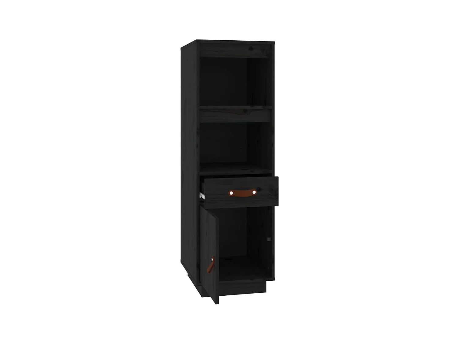 Credenza cassettiera cassettiera mobile contenitore organizer cucina soggiorno soggiorno alto 34 x 40 x 108,5 cm legno massello di pino nero 02_0034910