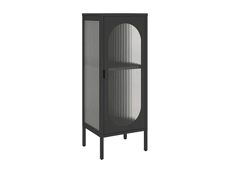 Credenza cassettiera cassettiera mobile contenitore organizer cucina soggiorno soggiorno 40 x 35 x 105 cm vetro e acciaio nero 02_0035930