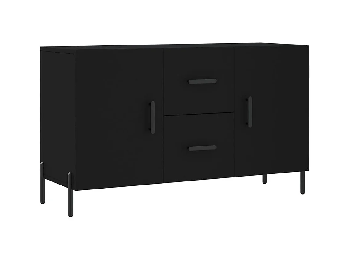 Aparador buffet cómoda mueble almacenaje organizador cocina salón salón 100 x 36 x 60 cm madera contrachapada negra 02_0035800