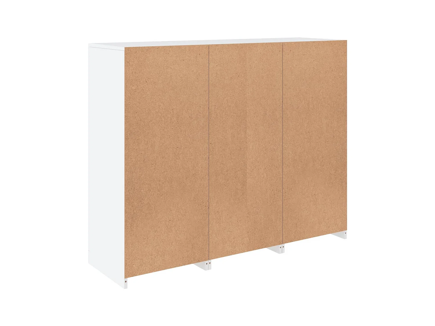 Aparador Aparador Cómoda Gabinete Unidad de Almacenamiento Organizador Cocina Sala de Estar con Luces LED 3 Piezas Madera de Ingeniería Blanca 02_0037199