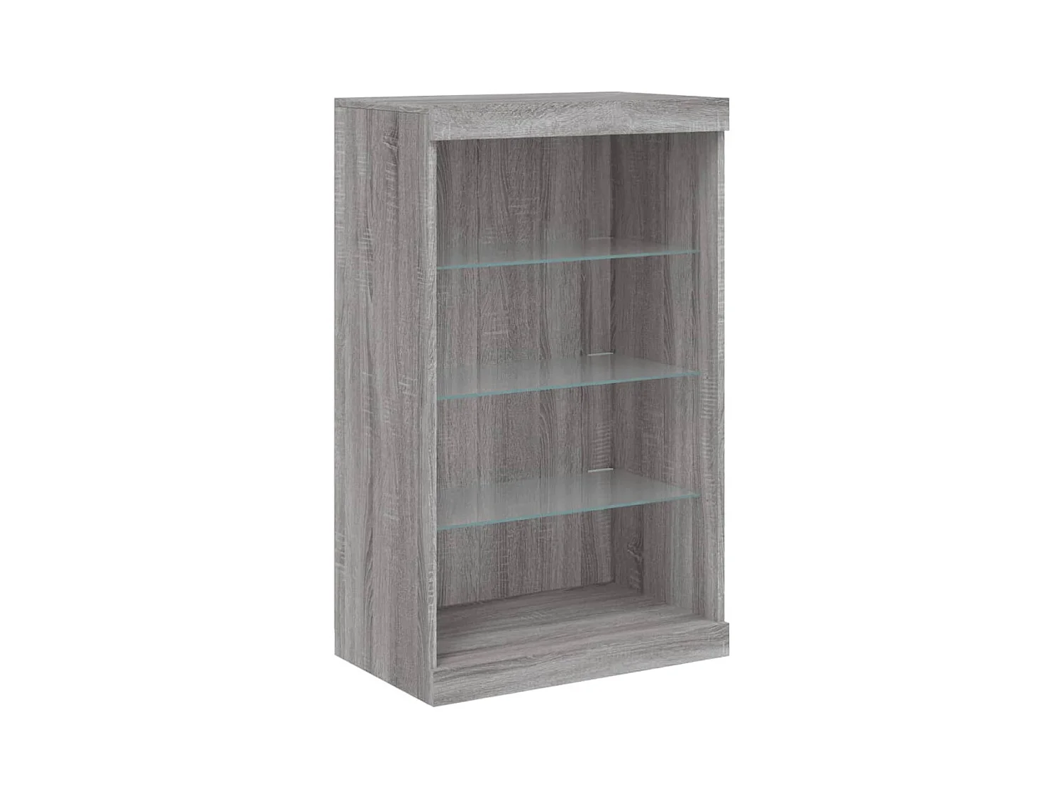Credenza credenza cassettiera mobile contenitore organizer cucina soggiorno con luci a LED 3 pezzi Sonoma MDF grigio 02_0037235