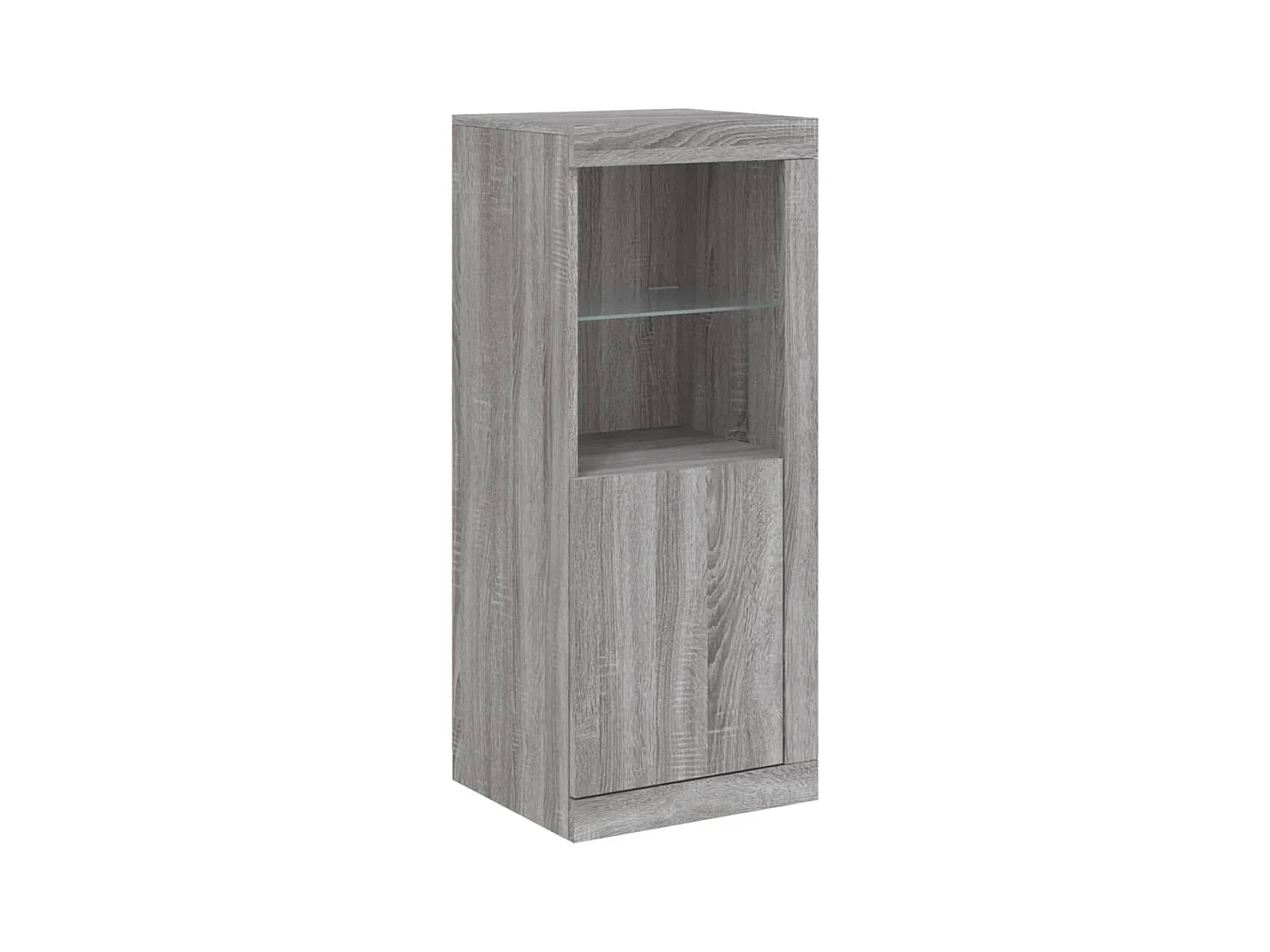 Credenza credenza cassettiera mobile contenitore organizer cucina soggiorno con luci a LED 3 pezzi Sonoma MDF grigio 02_0037235
