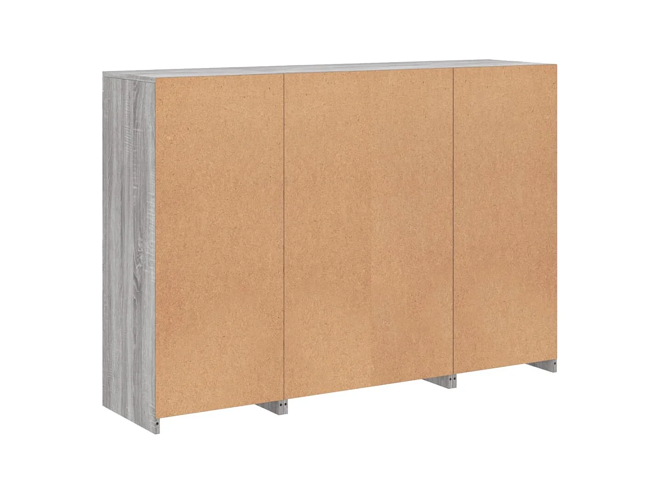 Credenza credenza cassettiera mobile contenitore organizer cucina soggiorno con luci a LED 3 pezzi Sonoma MDF grigio 02_0037235