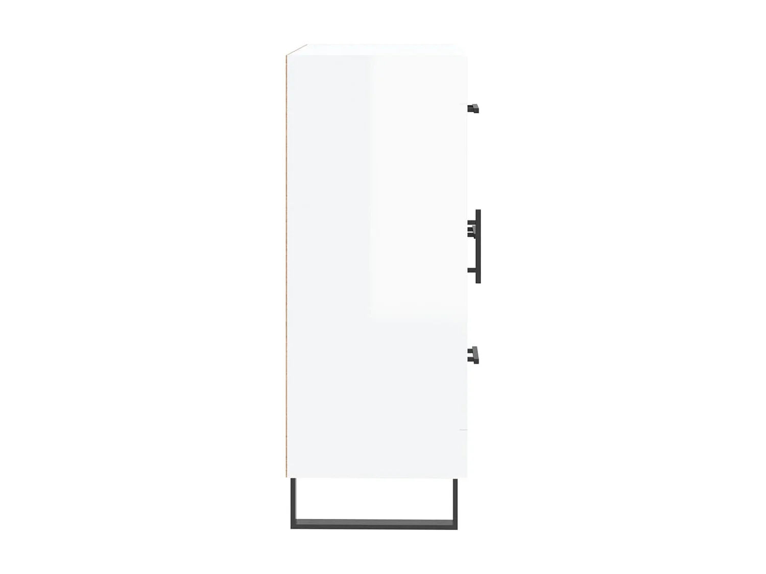 Aparador cómoda cómoda armario mueble organizador cocina salón brillante 69,5 x 34 x 90 cm madera contrachapada blanco 02_0030723