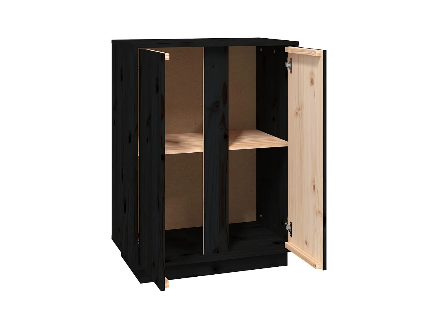 Credenza cassettiera cassettiera mobile contenitore organizer cucina soggiorno soggiorno 60 x 35 x 80 cm legno massello di pino nero 02_0036001