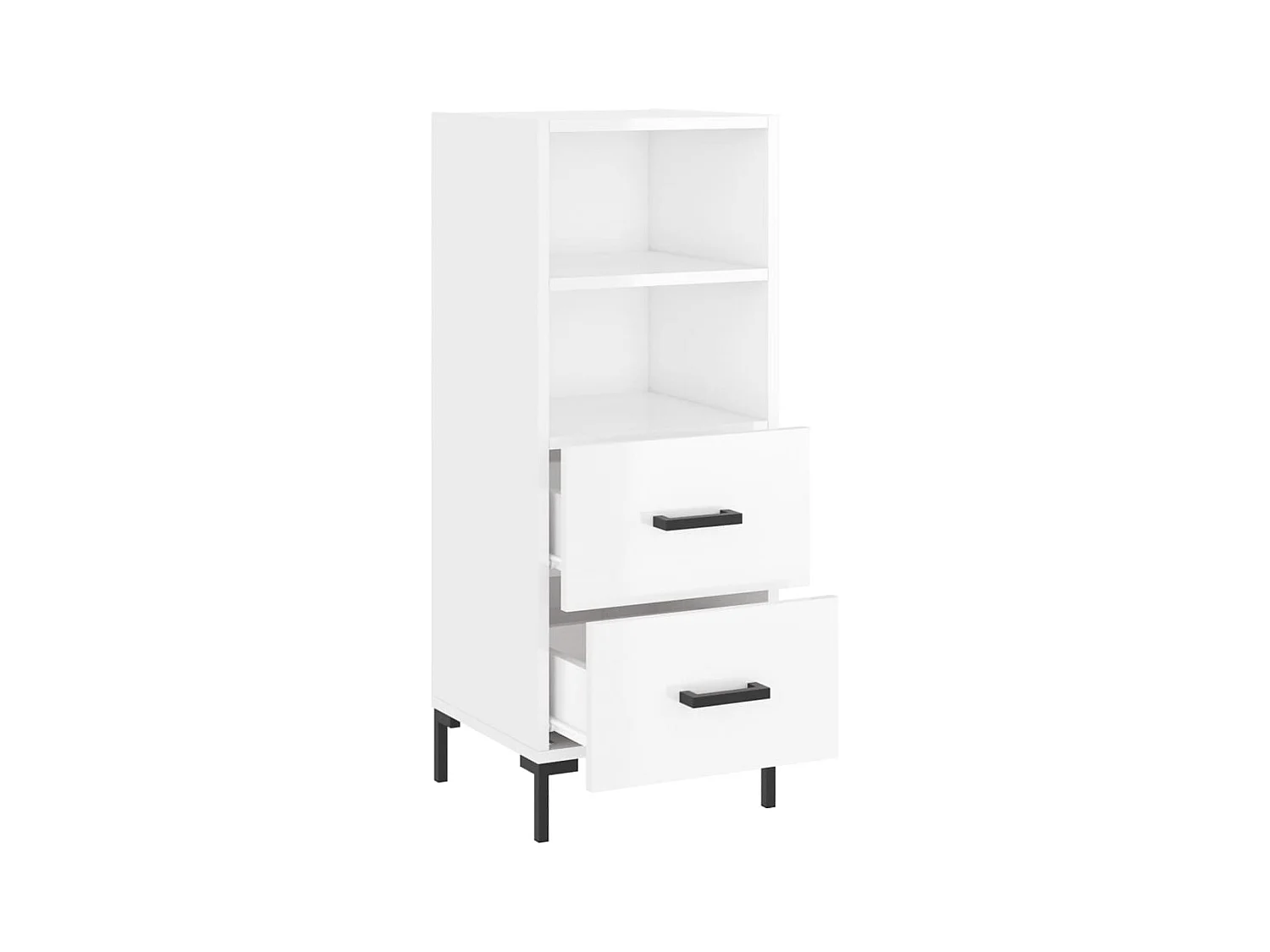 Credenza buffet cassettiera mobile contenitore organizer cucina soggiorno lucido 34,5 x 34 x 90 cm derivati ​​del legno bianco 02_0030595