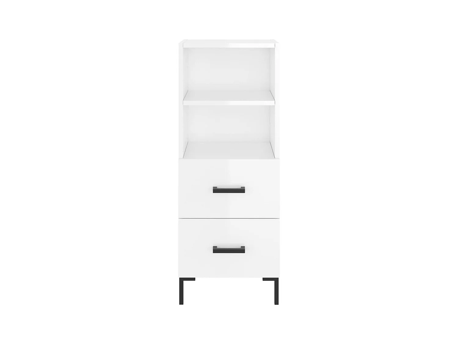 Credenza buffet cassettiera mobile contenitore organizer cucina soggiorno lucido 34,5 x 34 x 90 cm derivati ​​del legno bianco 02_0030595