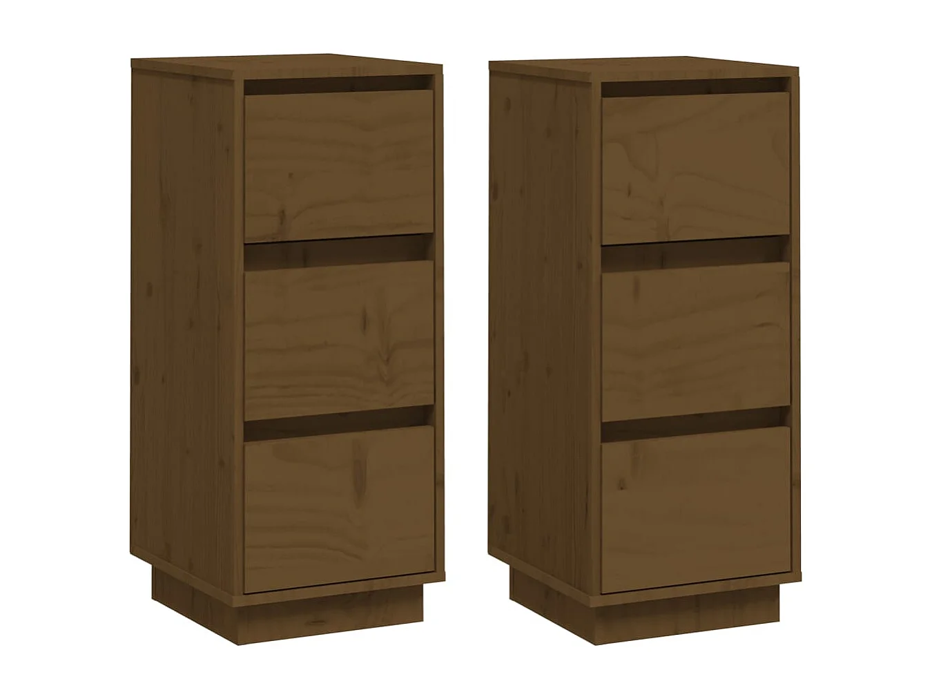 Credenza buffet cassettiera mobile contenitore organizer cucina soggiorno soggiorno set da 2 32 x 34 x 75 cm legno massello di pino marrone 02_0036885