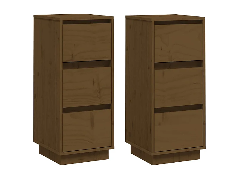 Credenza buffet cassettiera mobile contenitore organizer cucina soggiorno soggiorno set da 2 32 x 34 x 75 cm legno massello di pino marrone 02_0036885