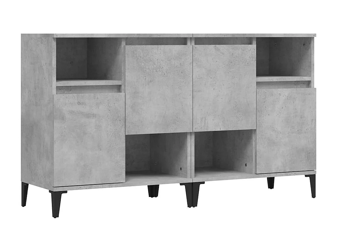 Aparador buffet cómoda armario mueble organizador cocina salón salón juego de 2 60 x 35 x 70 cm madera contrachapada gris 02_0036866