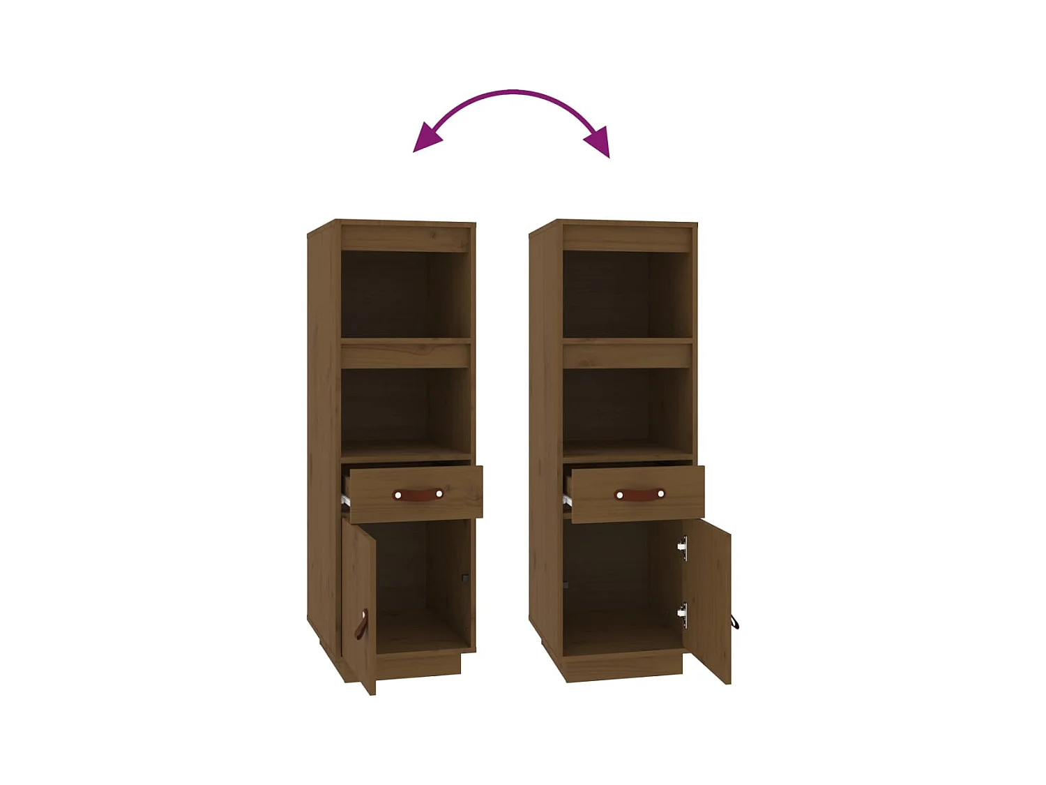 Credenza buffet cassettiera mobile contenitore organizer cucina soggiorno soggiorno alto 34 x 40 x 108,5 cm legno di pino massiccio marrone 02_0034752