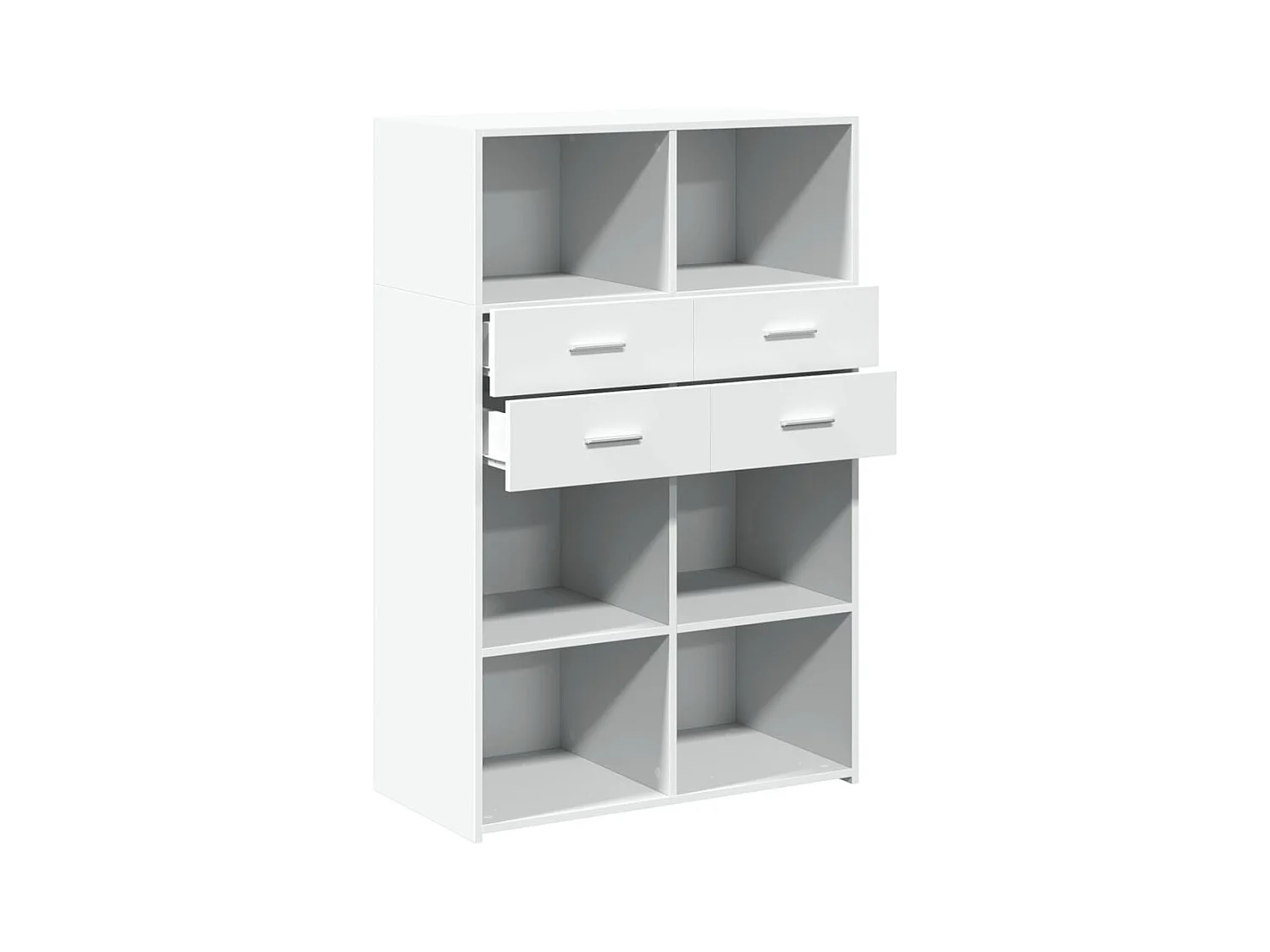 Buffet credenza cassettiera mobile contenitore organizer cucina soggiorno soggiorno alto 80 x 42,5 x 124 cm derivati ​​del legno bianco 02_0032773