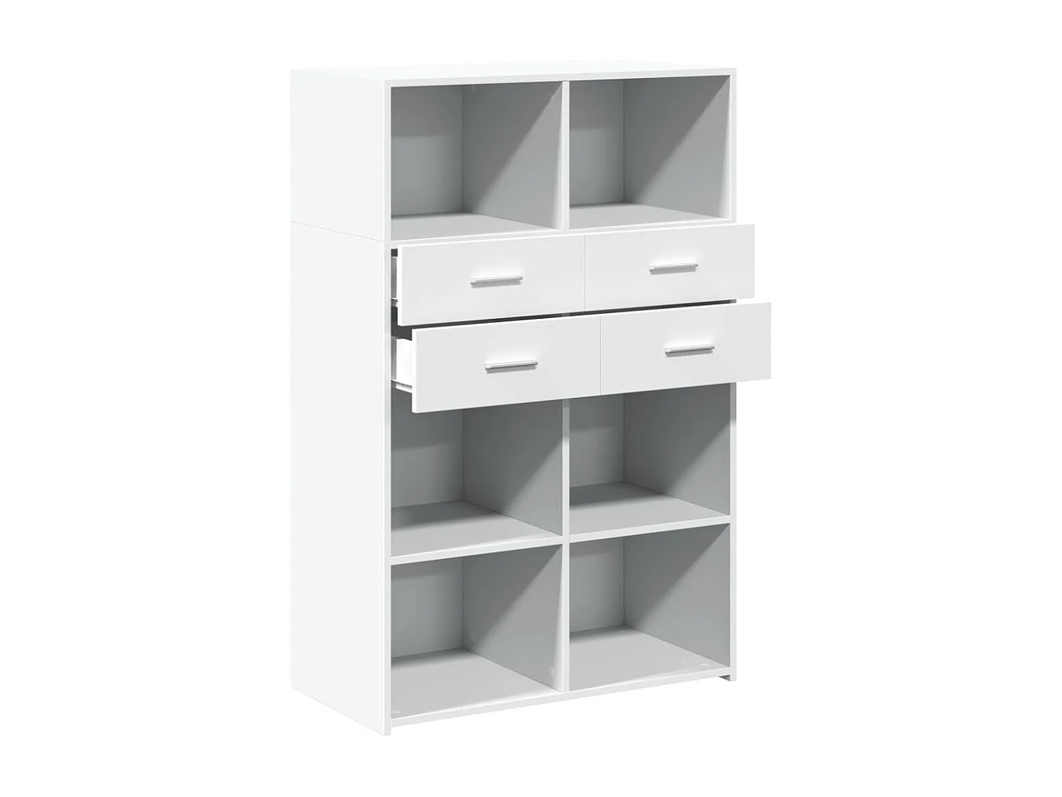 Aparador buffet cómoda mueble mueble de almacenaje organizador cocina salón salón alto 80 x 42,5 x 124 cm madera contrachapada blanco 02_0032773