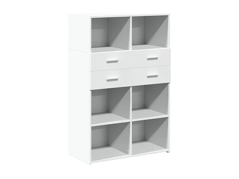 Aparador buffet cómoda mueble mueble de almacenaje organizador cocina salón salón alto 80 x 42,5 x 124 cm madera contrachapada blanco 02_0032773