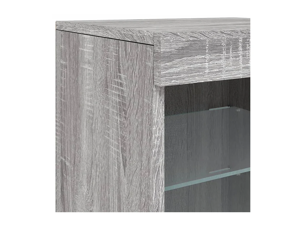 Credenza buffet cassettiera mobile contenitore organizer cucina soggiorno soggiorno con luci a LED Sonoma 41 x 37 x 67 cm grigio 02_0030075