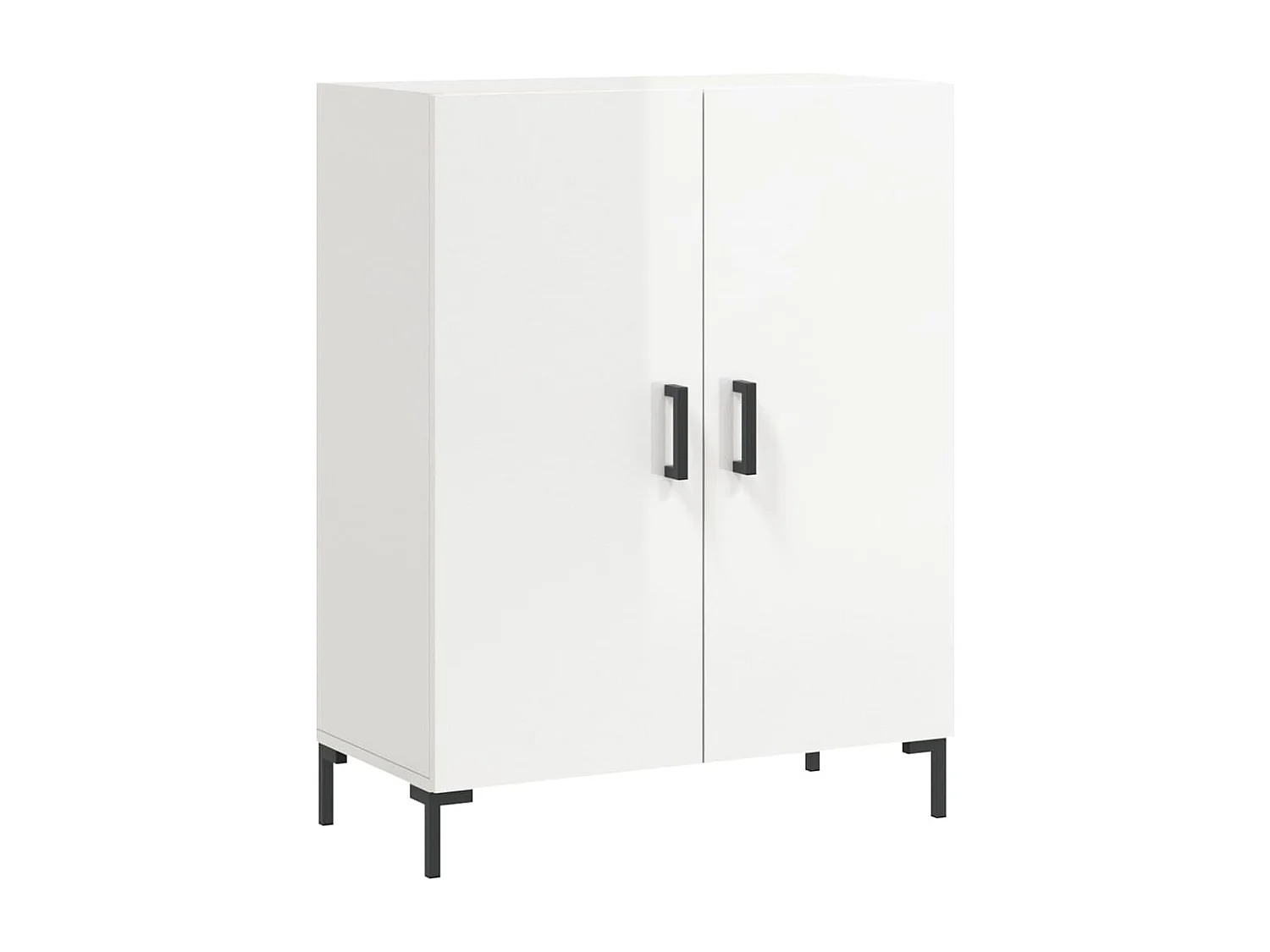 Aparador buffet cómoda mueble mueble de almacenaje organizador cocina salón brillante 69,5 x 34 x 90 cm madera contrachapada blanco 02_0030718