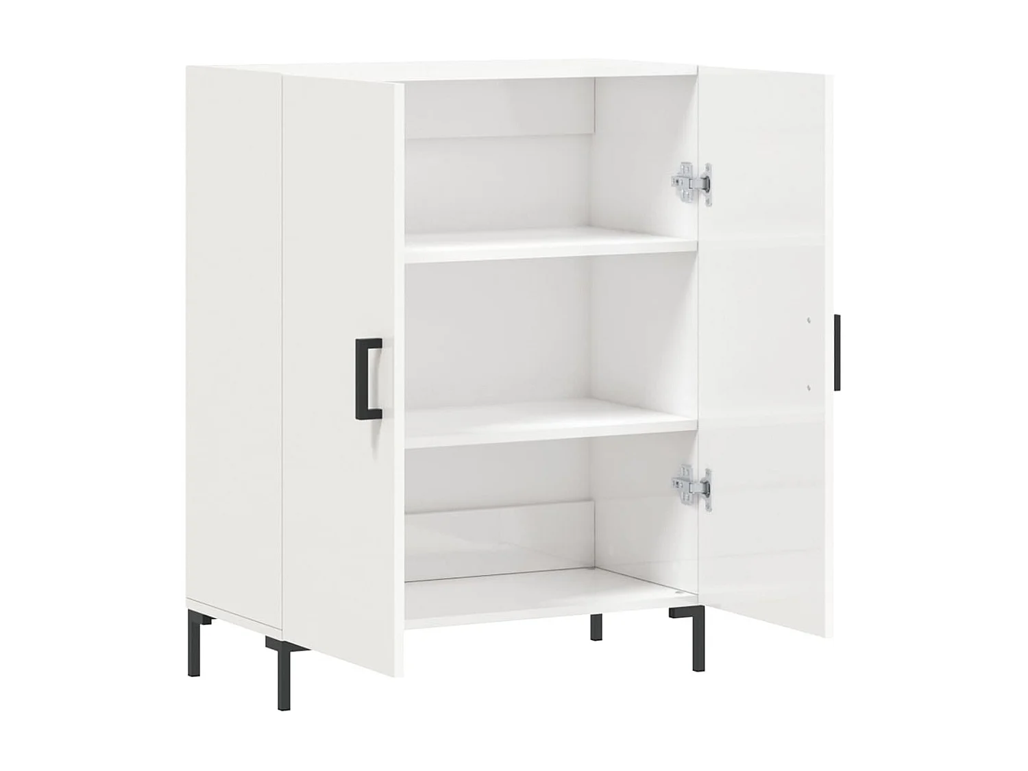 Aparador buffet cómoda mueble mueble de almacenaje organizador cocina salón brillante 69,5 x 34 x 90 cm madera contrachapada blanco 02_0030718