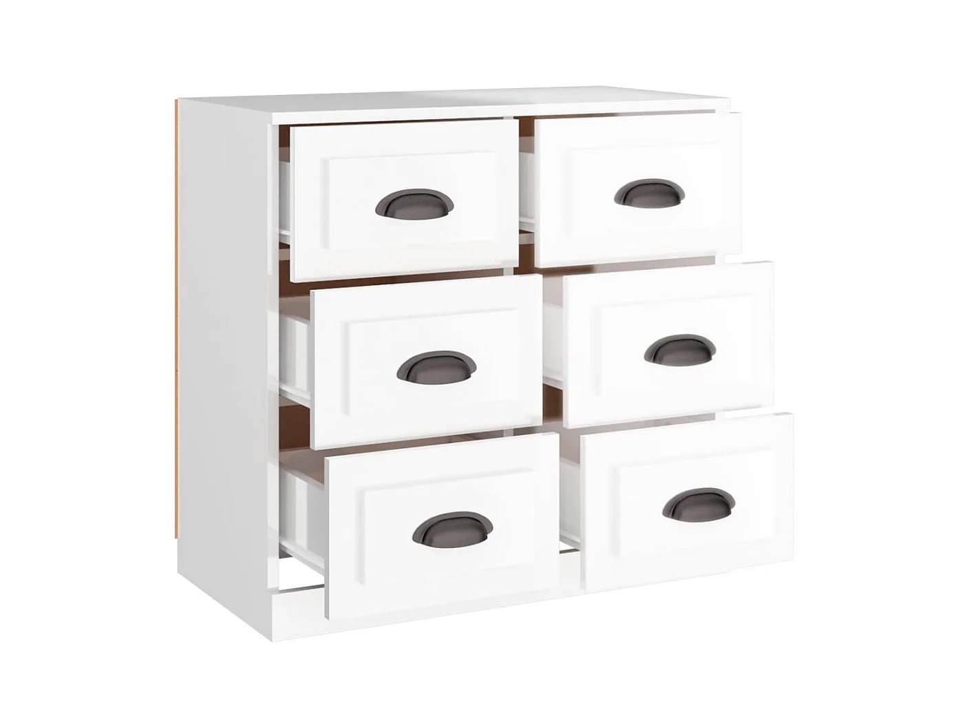 Credenza buffet cassettiera mobile contenitore organizer cucina soggiorno lucido 70 x 35,5 x 67,5 cm derivati ​​del legno bianco 02_0030760