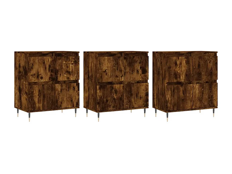 Credenza buffet cassettiera mobile contenitore organizer cucina soggiorno soggiorni 3 pz derivati ​​del legno marrone 02_0037059