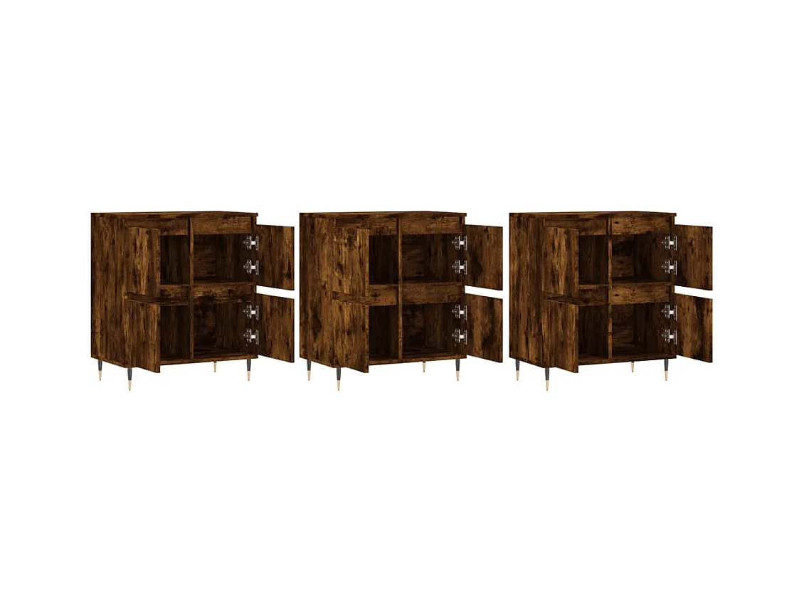 Credenza buffet cassettiera mobile contenitore organizer cucina soggiorno soggiorni 3 pz derivati ​​del legno marrone 02_0037059