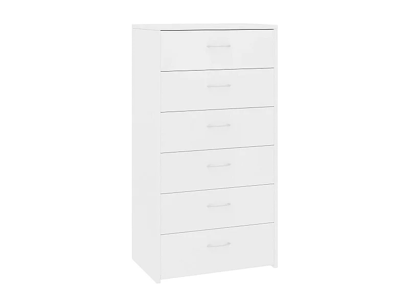 Aparador Cómoda Armario Unidad de Almacenamiento Organizador Cocina Salón Salón con 6 Cajones 50 x 34 x 96 cm Blanco Madera Contrachapada 02_0029756